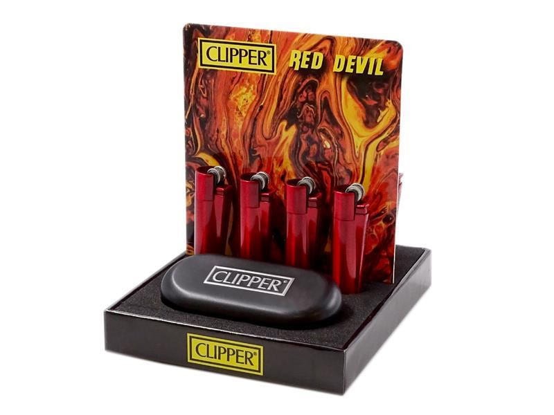 Clipper Micro Metal Aanstekers "Red Devil" Display (12 Stuks)