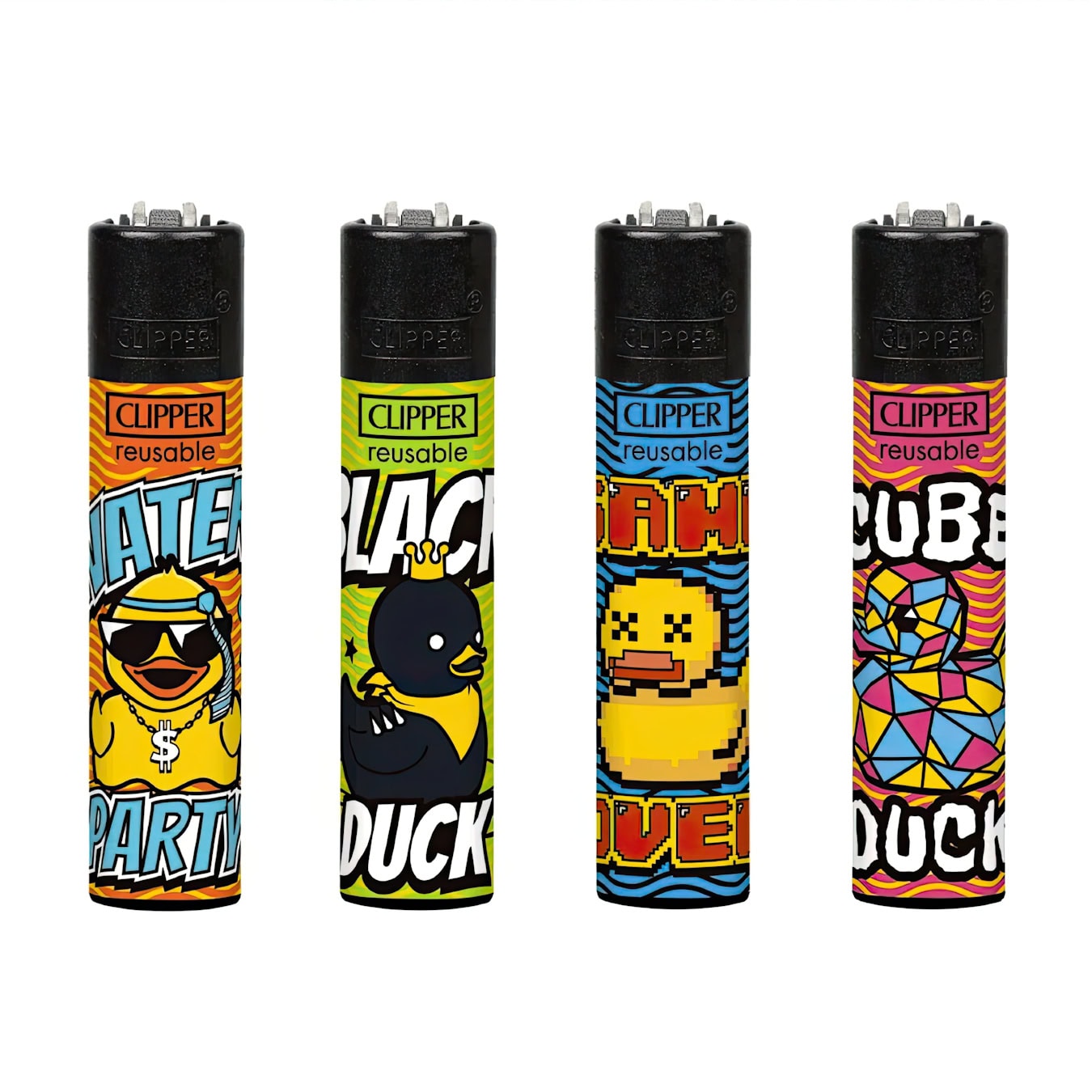 Clipper Classic Large Aanstekers “Animal Life #2” Display 48 stuks