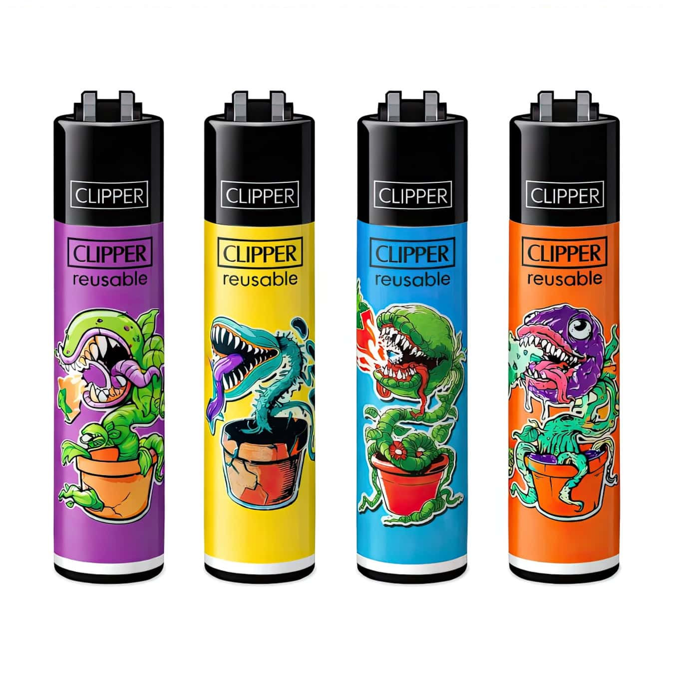 Clipper Classic Large Aanstekers “Carnivorous Plants” Display 48 stuks