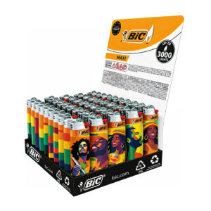BIC® Maxi J26 aanstekers – Reggae Vibes – Display (50 stuks)