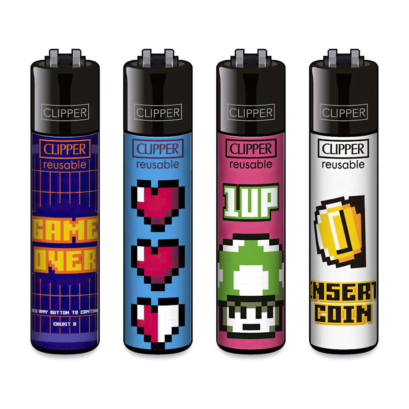 Clipper Classic Large Aanstekers “Games & Hobbies” Display 48 stuks