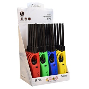 Adamo Catania – Multifunctionele aansteker – Navulbaar met lange hals - Verkoopdisplay à 24 stuks