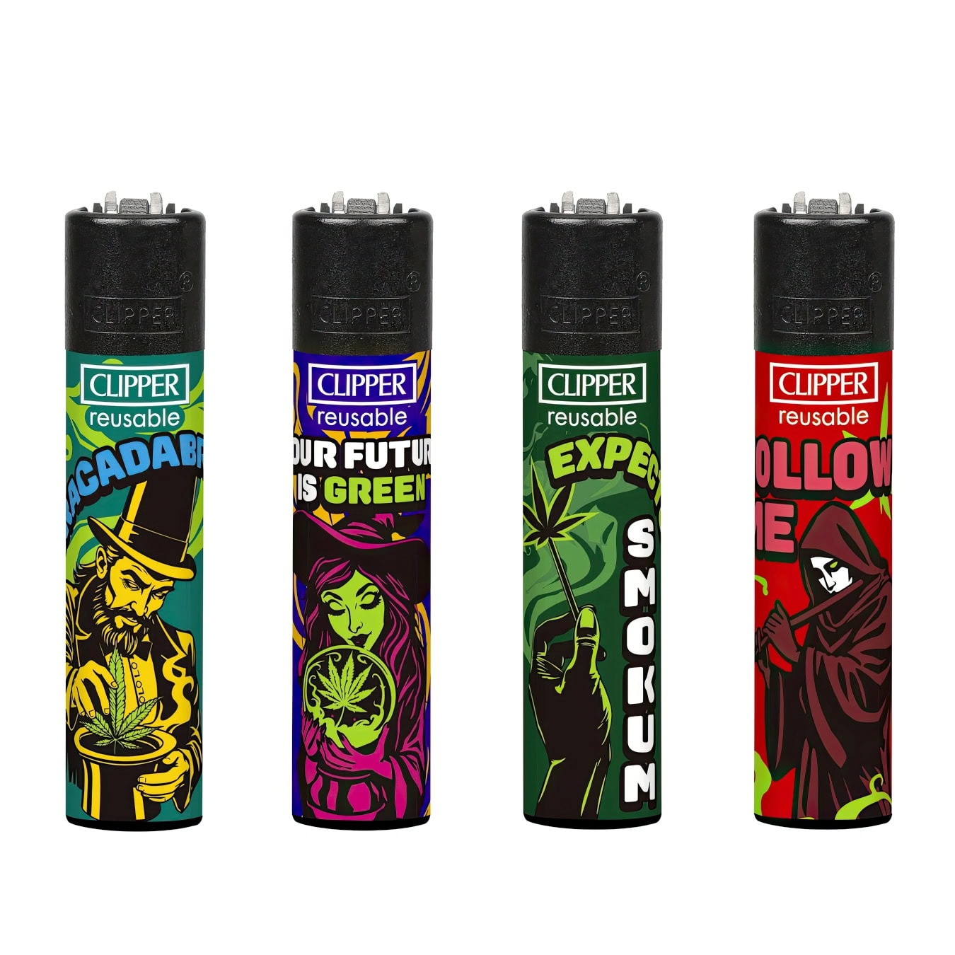 Clipper Classic Large Aanstekers “Enchanted Smoke” Display 48 stuks