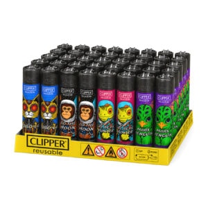 Clipper Classic Large Aanstekers "Hollywood Animals #2" Display 48 stuks