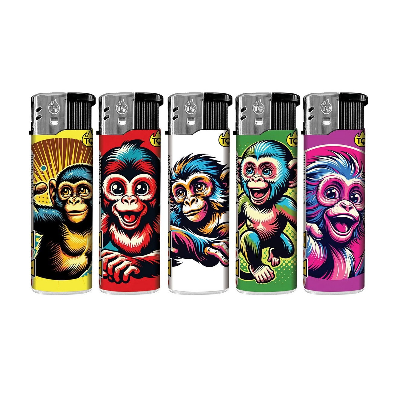 TobaliQ Elektronische Navulbare Aanstekers ‘Chi Cha – The Monkey’ Display (50 stuks)